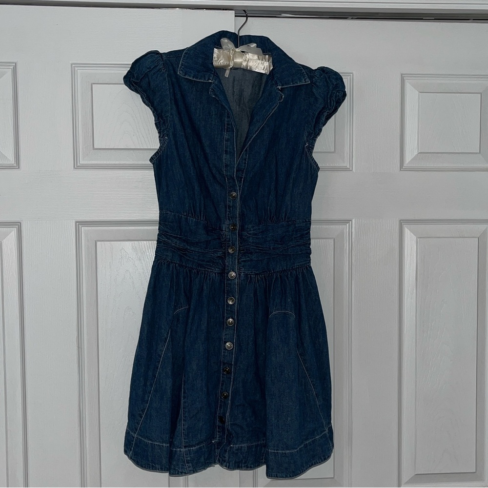 Free People Chester Denim Button-Down Dress - Picture 2 of 13